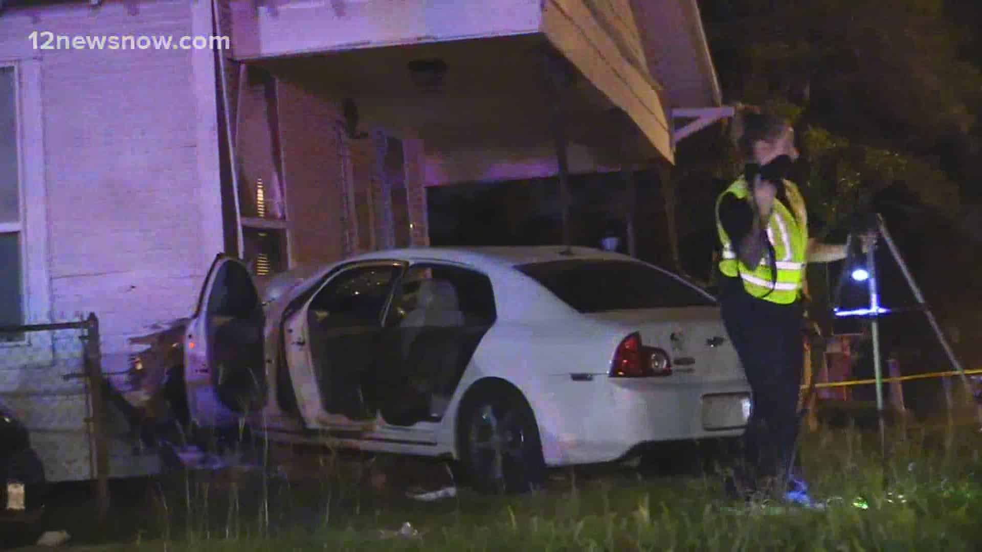 Man killed, two injured when car crashes into pedestrian, then home in ...