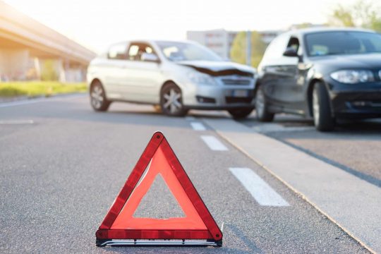 Reflective,Red,Triangle,To,Point,Out,A,Car,Crash