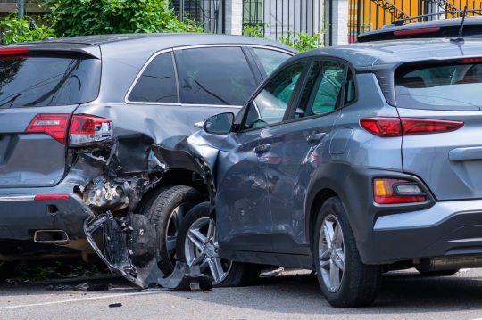 Car,Crashed,Into,Parked,Car,On,Neighborhood,Street