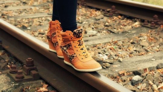 boots, railroad tracks, railway