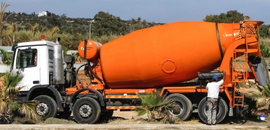 cement mixer, truck, cement