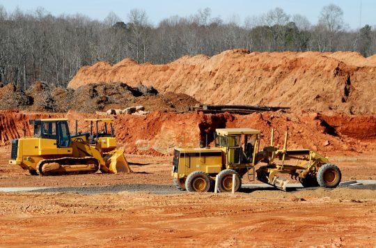 construction site, heavy equipment, dirt mover